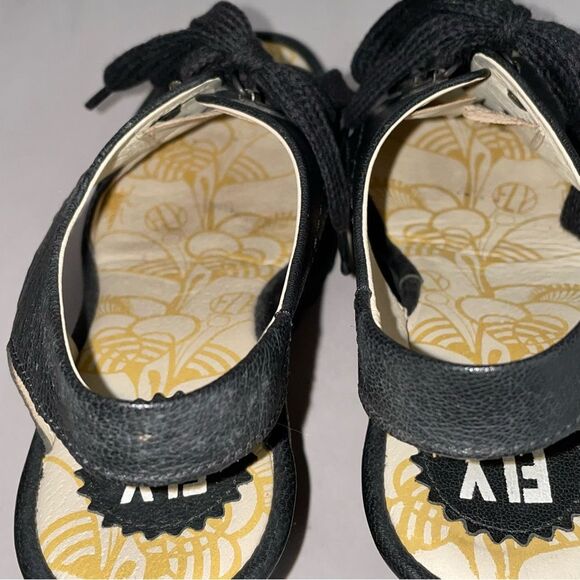 Fly London Ylfa Lace Up Wedge Black Platform Sandals Size 38 - Picture 6 of 13